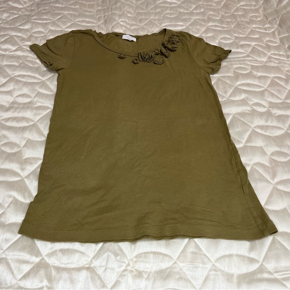 J. Crew Tissue T Shirt 100% Cotton Women’s XS Style 12670 Short Sleeve Top Green - Picture 2 of 6